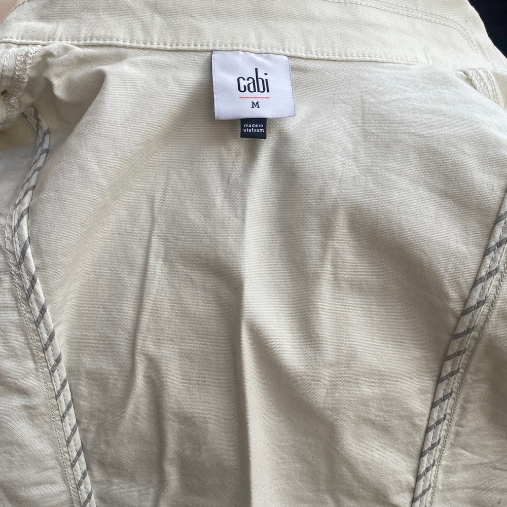 CAbi Utility Jacket Off-White with Dark Button Details - Picture 2 of 5